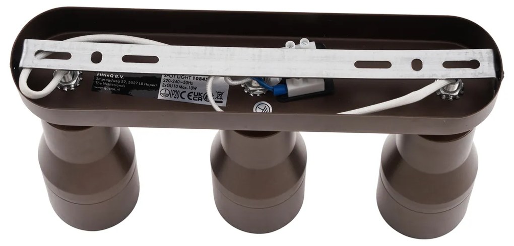 Zaoblené stropné bodové svetlo tmavá bronz GU10 50 mm 3-svetlo - Stanley