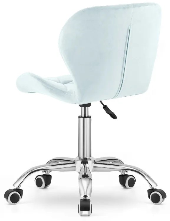 Set do pracovne ZARIMO stôl 80x40 cm, biela + kreslo AVOLA VELVET svetlo modrá