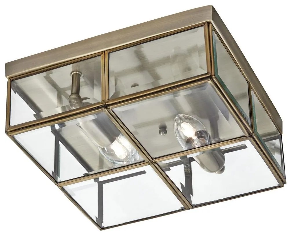 Searchlight 6769-26AB - Stropné svietidlo FLUSH 2xE14/40W/230V mosadz