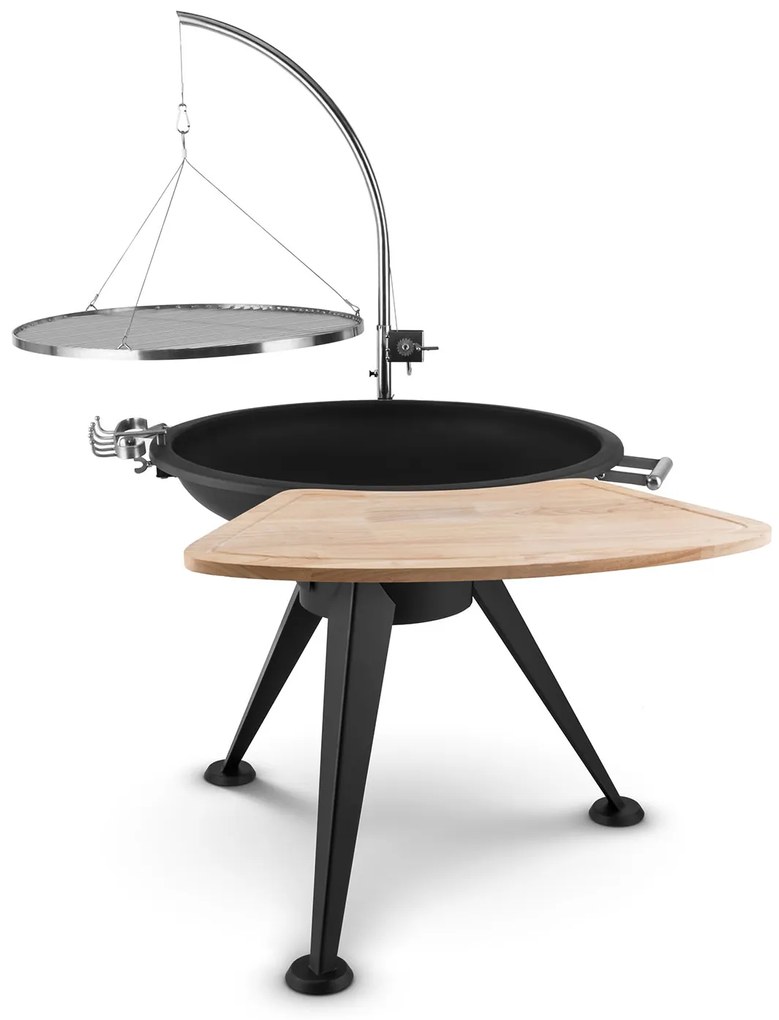 Blumfeldt Delion, závesný otočný gril, ohnisko, Ø 80 cm, dlhý stojan, nehrdzavejúca oceľ