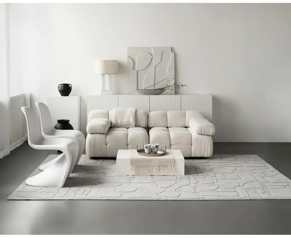 Svetlosivý vlnený koberec 200x300 cm Morphic Dunes – Agnella