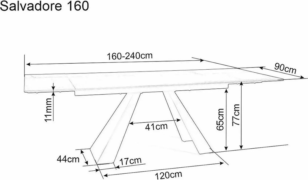 Jedálenský rozkladací stôl Salvadore 160/240 cm - výber z 6 prevedení
