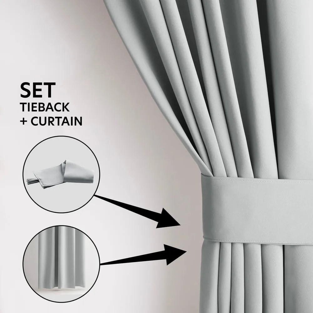 Svetlosivý zatemňovací termo záves 140x270 cm Pleat – Restilo