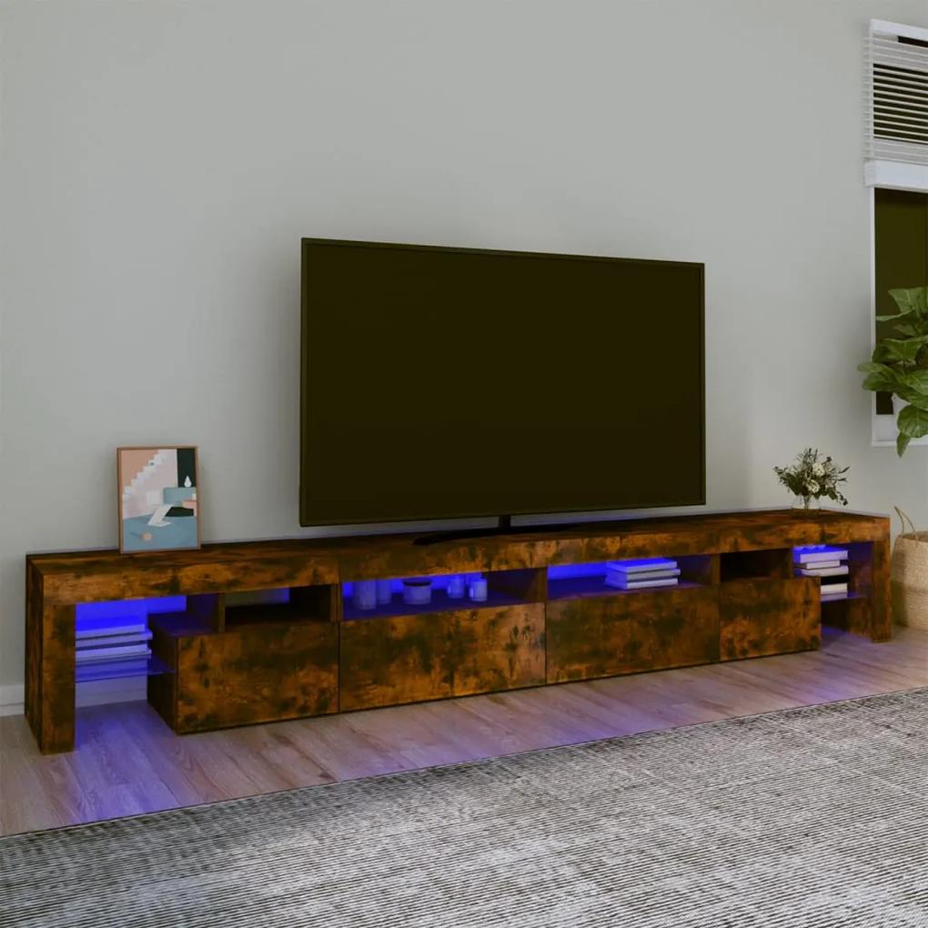 TV skrinka s LED svetlami dymový dub 260x36,5x40 cm 3152823