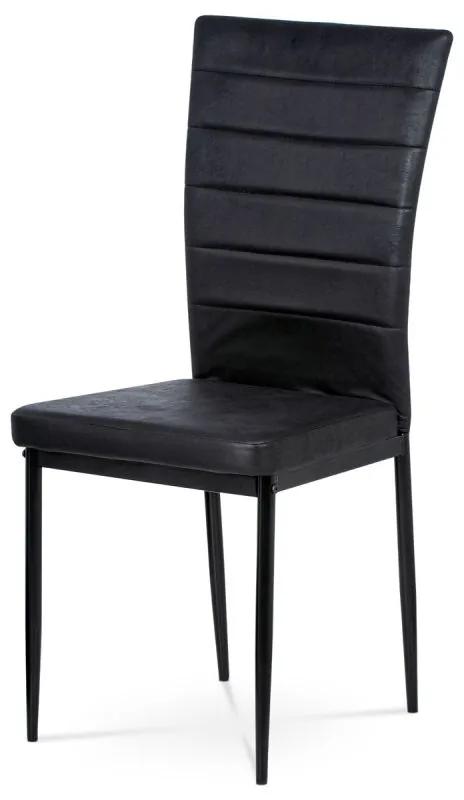Moderná jedálenská stolička čierna látka