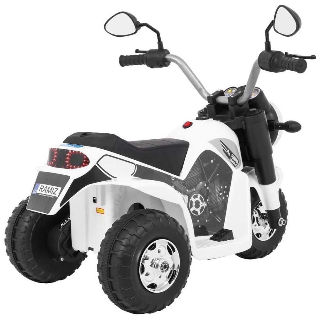 RAMIZ ELEKTRICKÁ MOTORKA MINIBIKE - BIELA - 1x 6V - 6V/4,5Ah - 2022