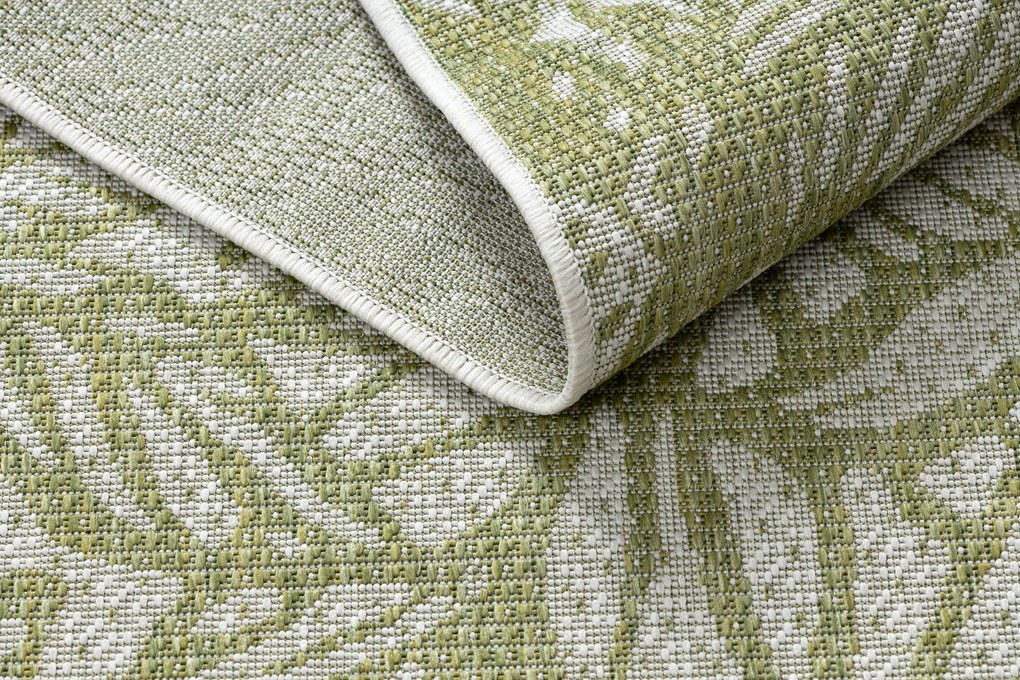 Koberec SISAL SION Listy, tropický 22128 ecru / zelený