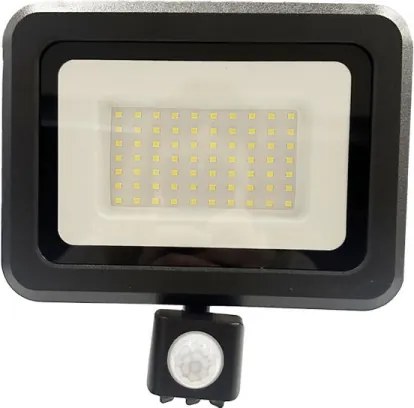 LED Vonkajší reflektor so senzorom LED/50W/230V 4000K IP44 čierna