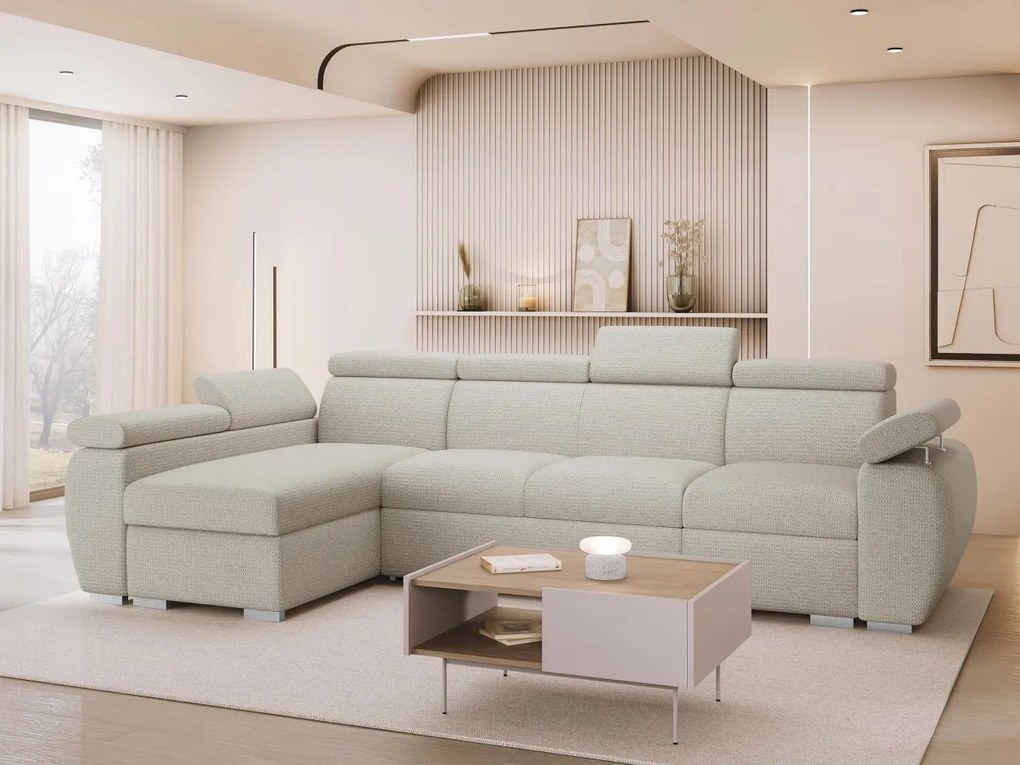 Rohová rozkladacia pohovka Giza LCP, Strana: Ľavá - LCp+2r+1p(65), Dostupné poťahy: Paros 05