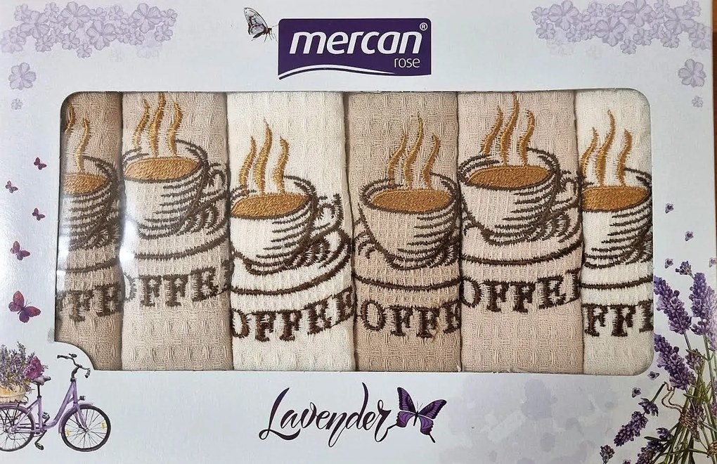 Kuchynské utierky Káva Bavlna 6ks/40x60 cm