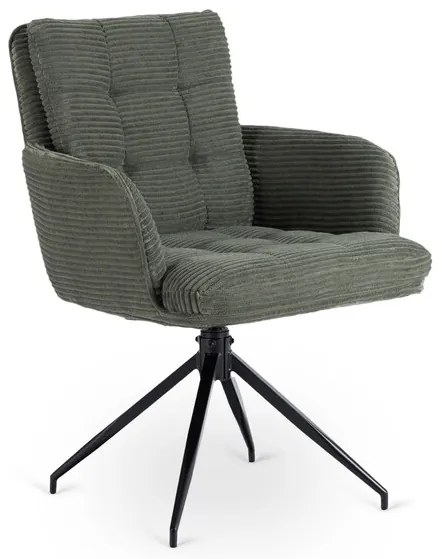 Dizajnová otočná stolička Antony zelený menčester
