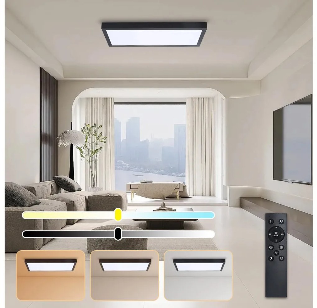 Brilagi - LED stmievateľné svietidlo FRAME SMART LED/30W/230V čierne IP44 + diaľkové ovládanie