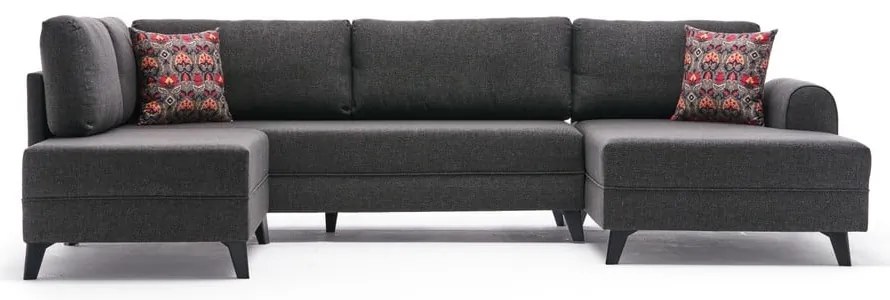 Antracitovosivá rohová pohovka (do tvaru "U") Belen – Balcab Home