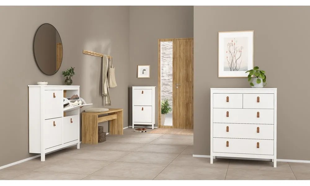 Biela výklopná skrinka na topánky Madrid – Tvilum