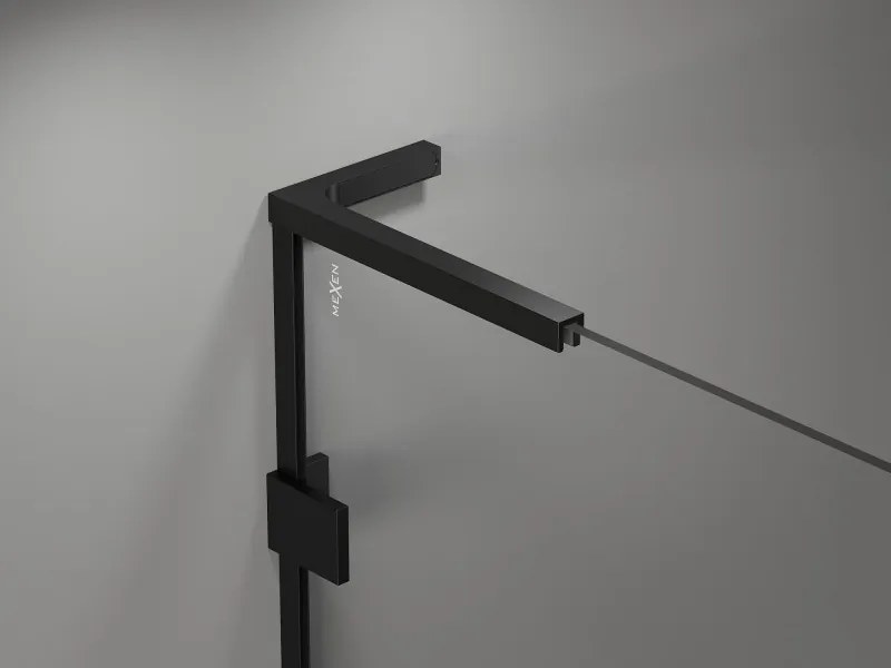 Mexen, Mexen Lunar L výklopné pravé sprchové dvere 70 cm, transparentné, čierne - 834L-070-000-70-00-P