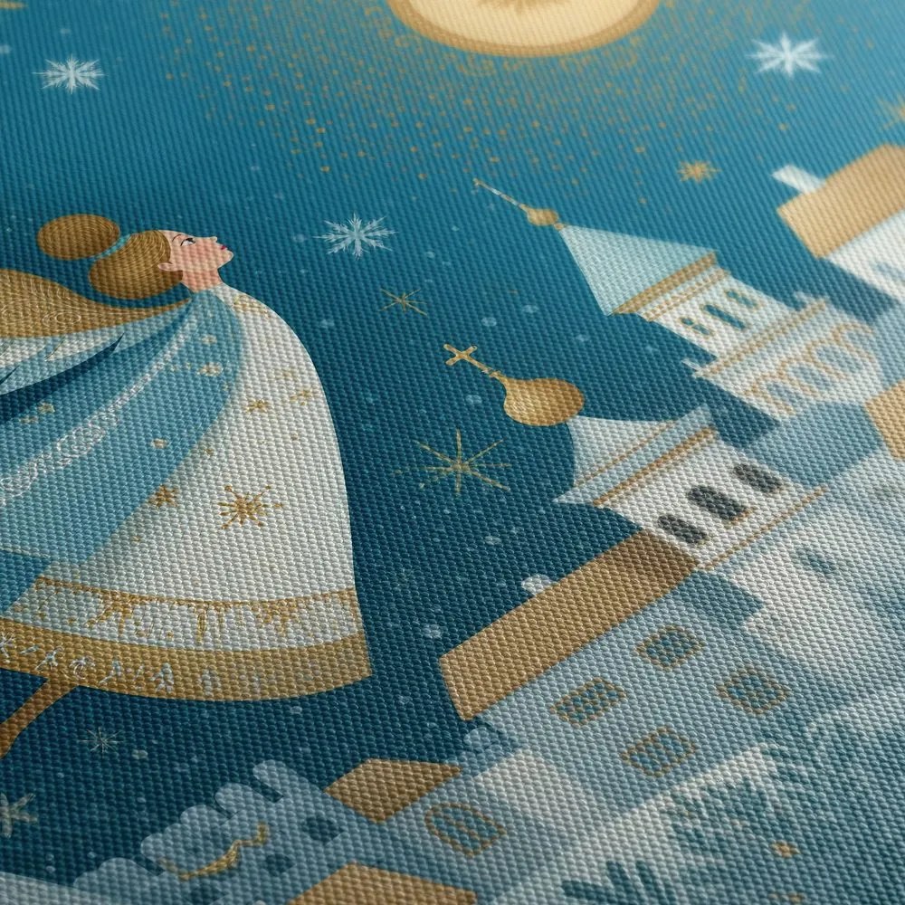 Obraz vianočná krajina s anjelom