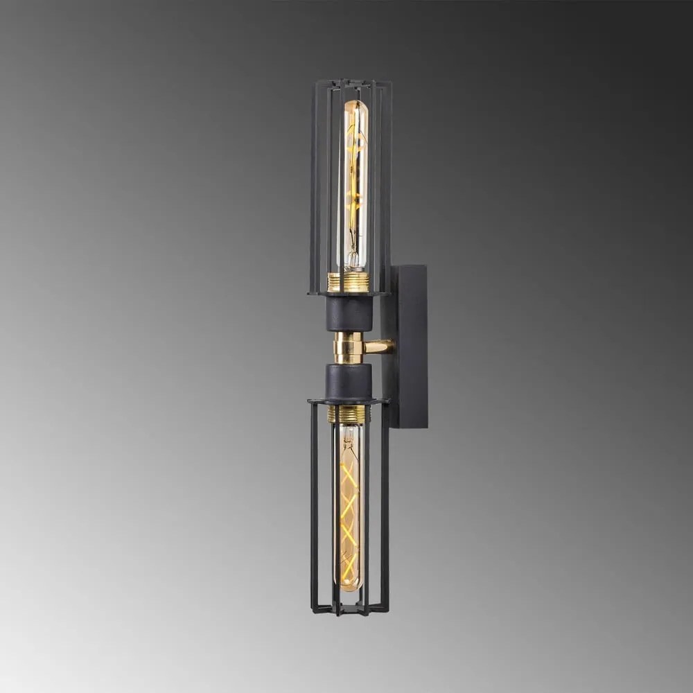 Nástenné svietidlo v čiernej a zlatej farbe ø 8 cm Fellini – Opviq lights