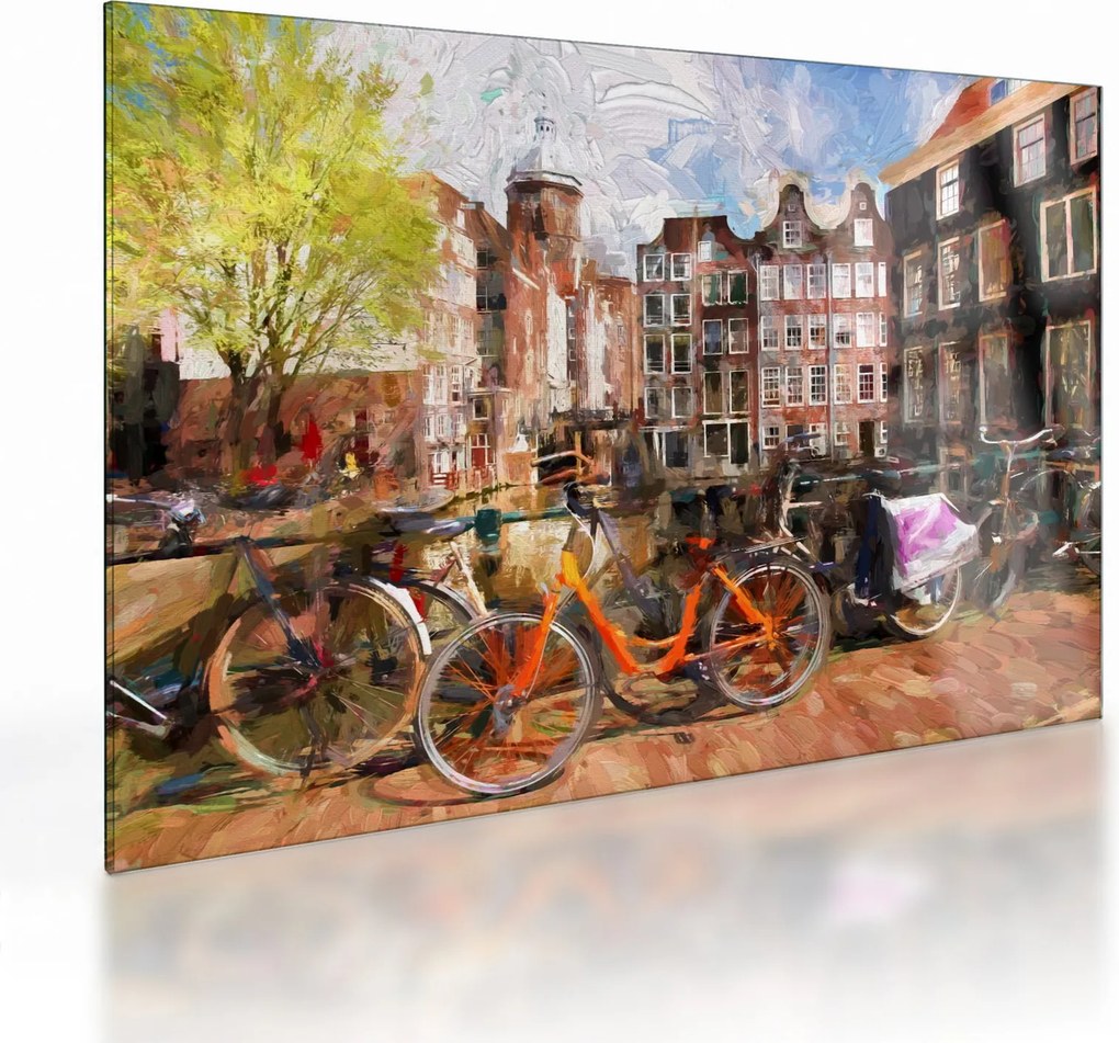 Sklenený obraz - Amsterdam, maľba (70x50 cm)