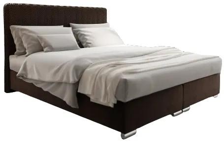 Manželská posteľ 140 cm Boxspring Penarth Comfort (tmavohnedá) (s roštom, matracom a úl. priestorom). Vlastná spoľahlivá doprava až k Vám domov. 1056278