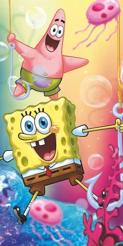 JERRY FABRICS Osuška Sponge Bob s Patrikom Bavlna Froté, 70/140 cm