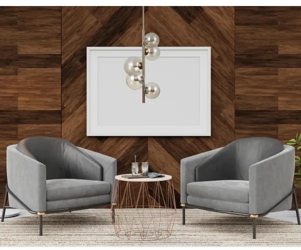 ITALUX PND-406007-V5-HBR - Luster na tyči CANELLO 5xG9/5W/230V mosadz