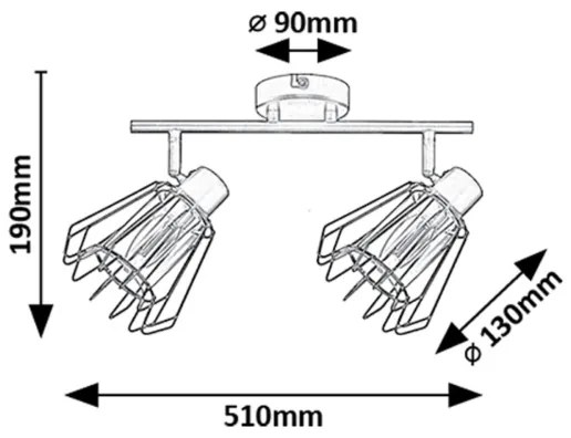 Rabalux 73068 - Bodové svietidlo EMERENCIA 2xE14/40W/230V