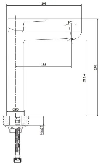 Cersanit S951-355 - Umývadlová batéria MILLE 27 cm biela + výpust