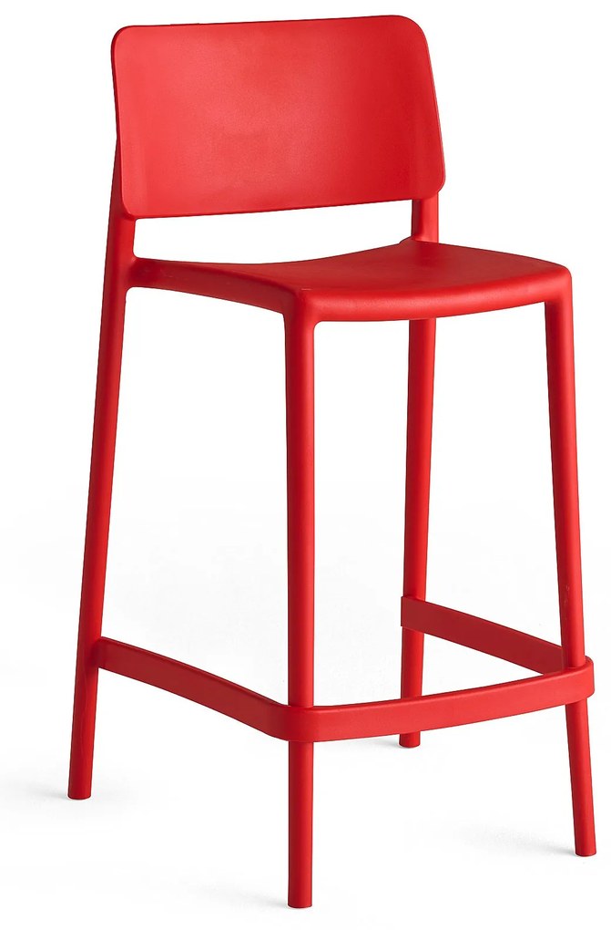 Barová stolička RIO, výška sedáku 650 mm, červená