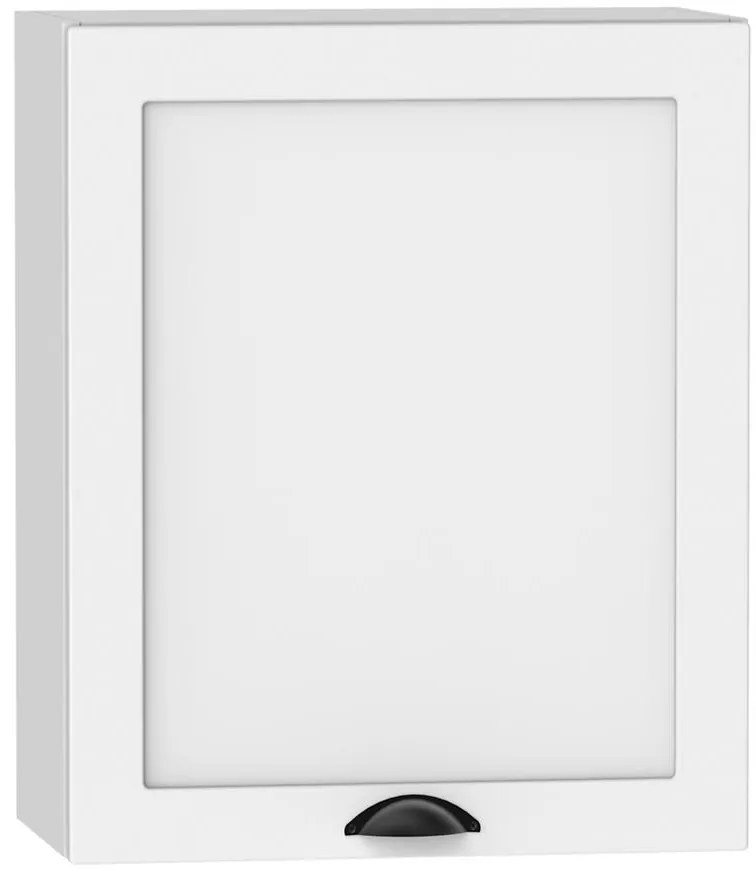 Kuchynská skrinka Adele W60su Alu Biely hrášok/Biely