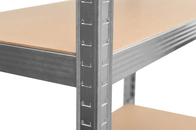 Regál 205x120x45 cm strieborný