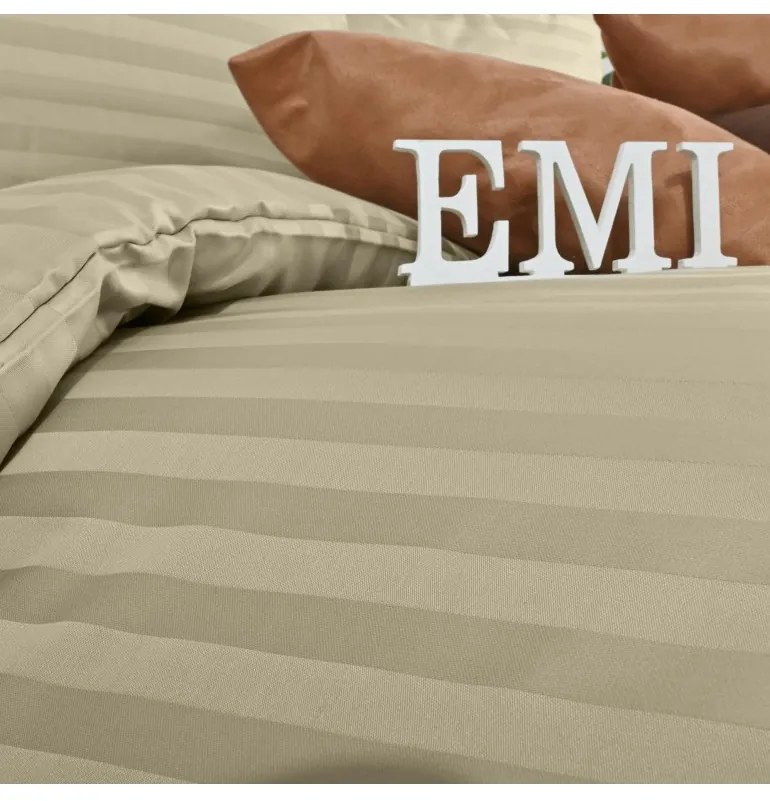 Obliečky damaškové cappuccino EMI, Štandardný set jednolôžko obsahuje 1x 140x200 + 1x 70x90