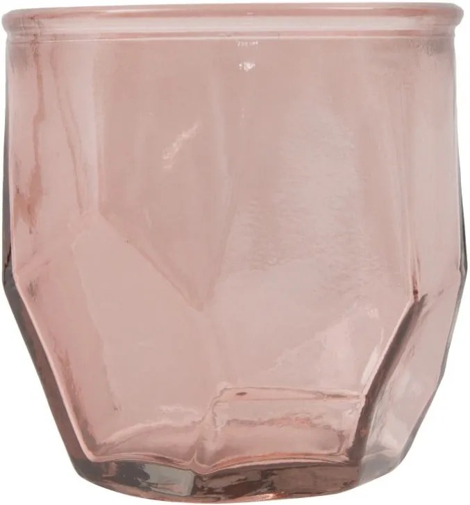 Ružový svietnik z recyklovaného skla Mauro Ferretti Ambra, ⌀ 9 cm