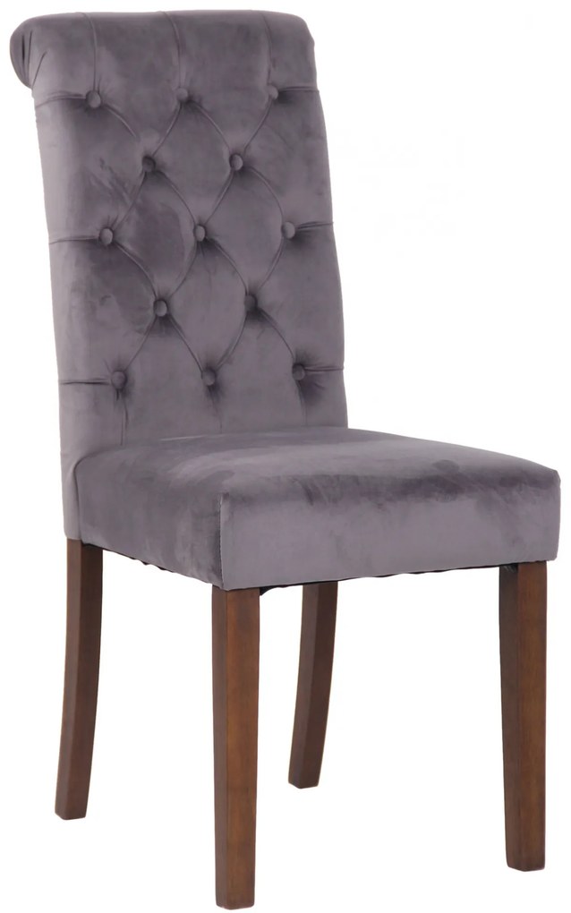 Jedálenská stolička Lisburn - zamat - Tmavo sivá