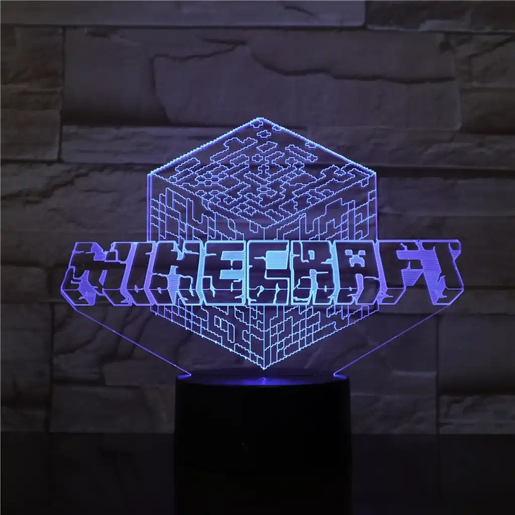 3Dmix 3DL-DRGB027 – 3D LED nočná lampa - Minecraft (Dual RGB)