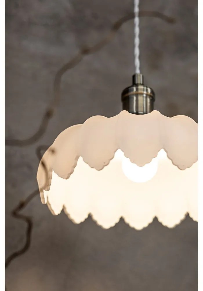 Závesné svietidlo so skleneným tienidlom v bielo-mosadzovej farbe ø 25,5 cm Kurage – Markslöjd