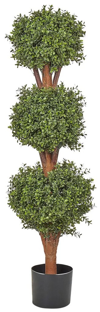 Umelá rastlina v kvetináči 120 cm BUXUS BALL TREE Beliani