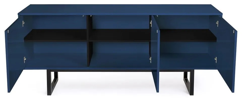 Modrá komoda Woodman Camden Herringbone, 175 x 75 cm