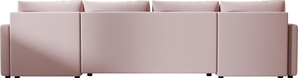 Rozkladacia sedacia súprava do U VENORIA 285x146 cm, púdrovo ružová + 2 vankúšiky ZDARMA
