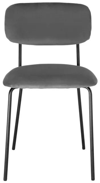 Jedálenská stolička LOUIS zamatová, čierna / grafitová