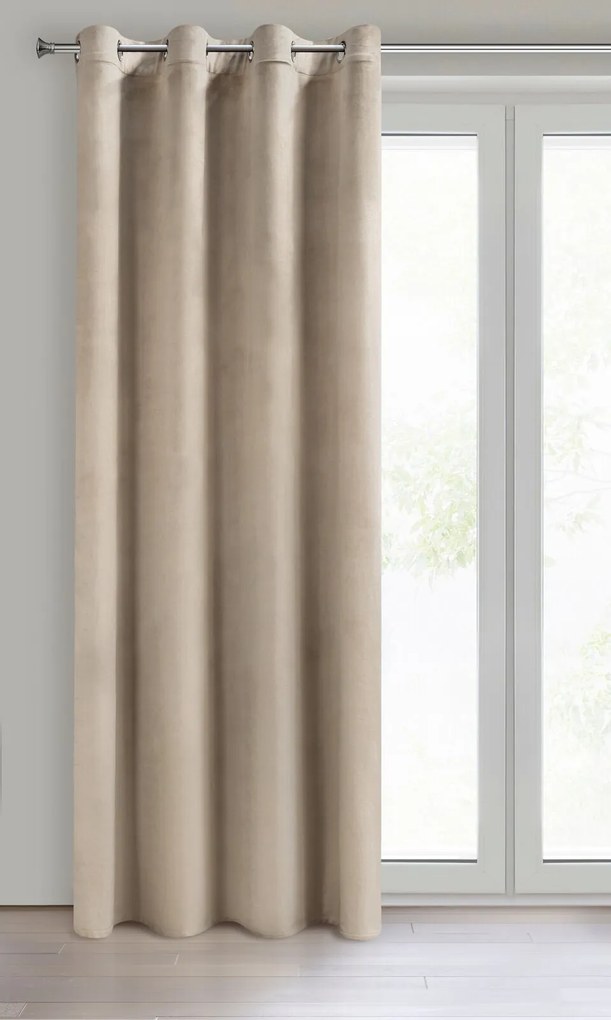 ZATEMŇOVACÍ ZÁVES NA KRÚŽKOCH MELANIE 140X250 CM BÉŽOVÁ