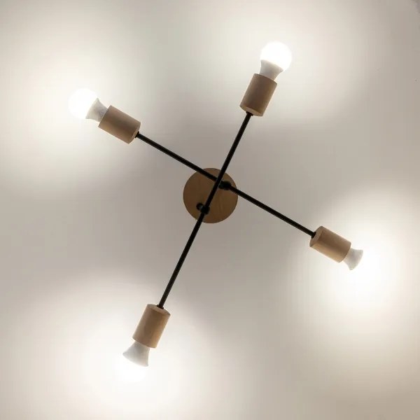 Prisadený luster CAMBRIDGE 4xE27/15W/230V borovica