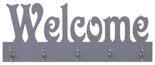 vidaXL Nástenný vešiak WELCOME sivý 74x29,5 cm-