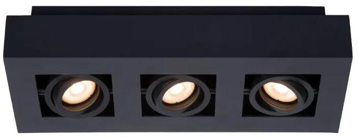 LUCIDE 09119/16/30 XIRAX stropné bodové stmievateľné svietidlo 3xGU10/5W LED čierna