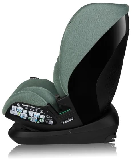 Lionelo - Autosedačka s otočnou základňou LAVENDER i-Size 76-150 cm pistáciovo zelená