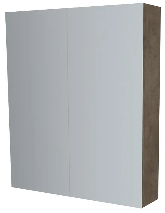 Mereo, Mereo Kúpeľňová zrkadlová skrinka 60 cm, galerka, 2 x dvierka, Multidecor, Betón Chicago tmavosivý, MER-CN798G62BCS2