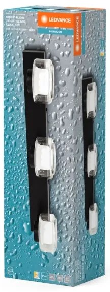 Ledvance-LED Kúpeľňové nástenné svietidlo ORBIS FLAME 3xLED/5,5W/230V IP44 čierna