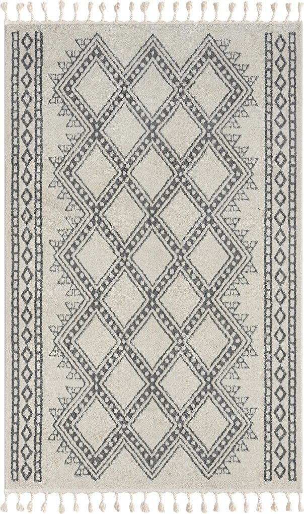 My Flair, Kusový koberec Moroccan Delight weiß, 100x200, čiernobiela, obývacia izba