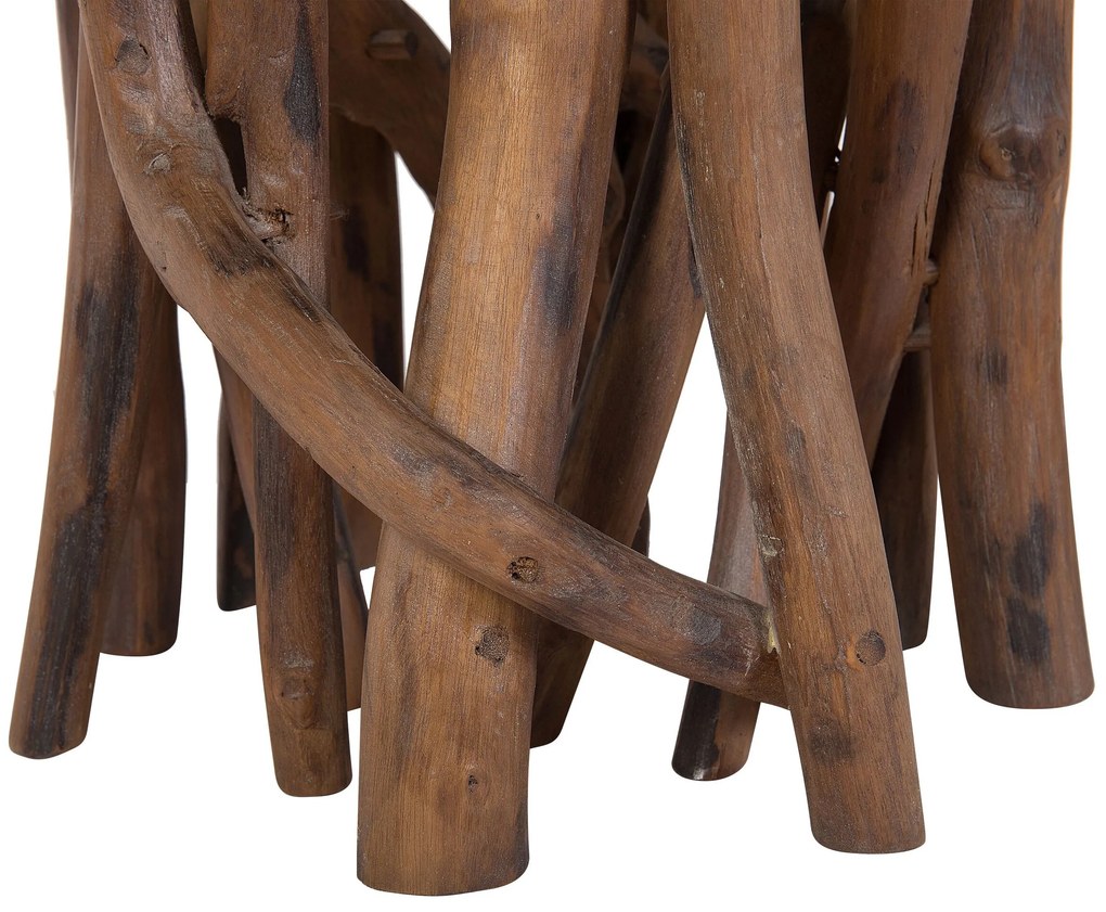 Odkladací stolík biela/tmavé drevo HOUMA Beliani