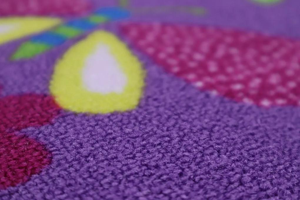 Vopi koberce Detský kusový koberec Motýlik 5291 fialový - 140x200 cm