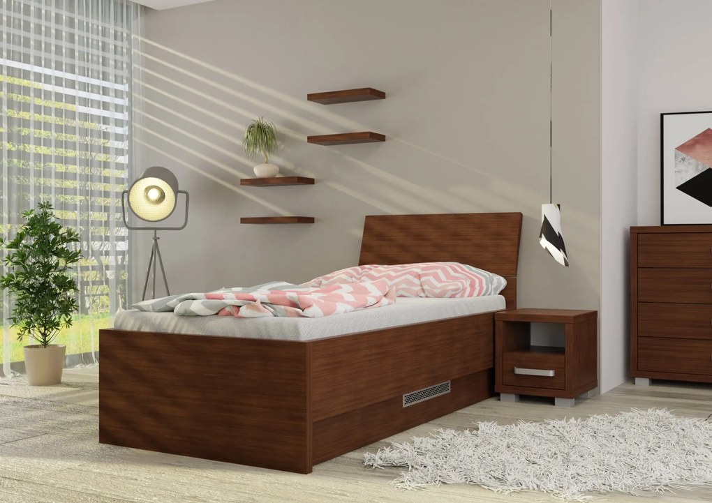 Wood Service Jednolôžko Lenka s úložným priestorom 90 x 200